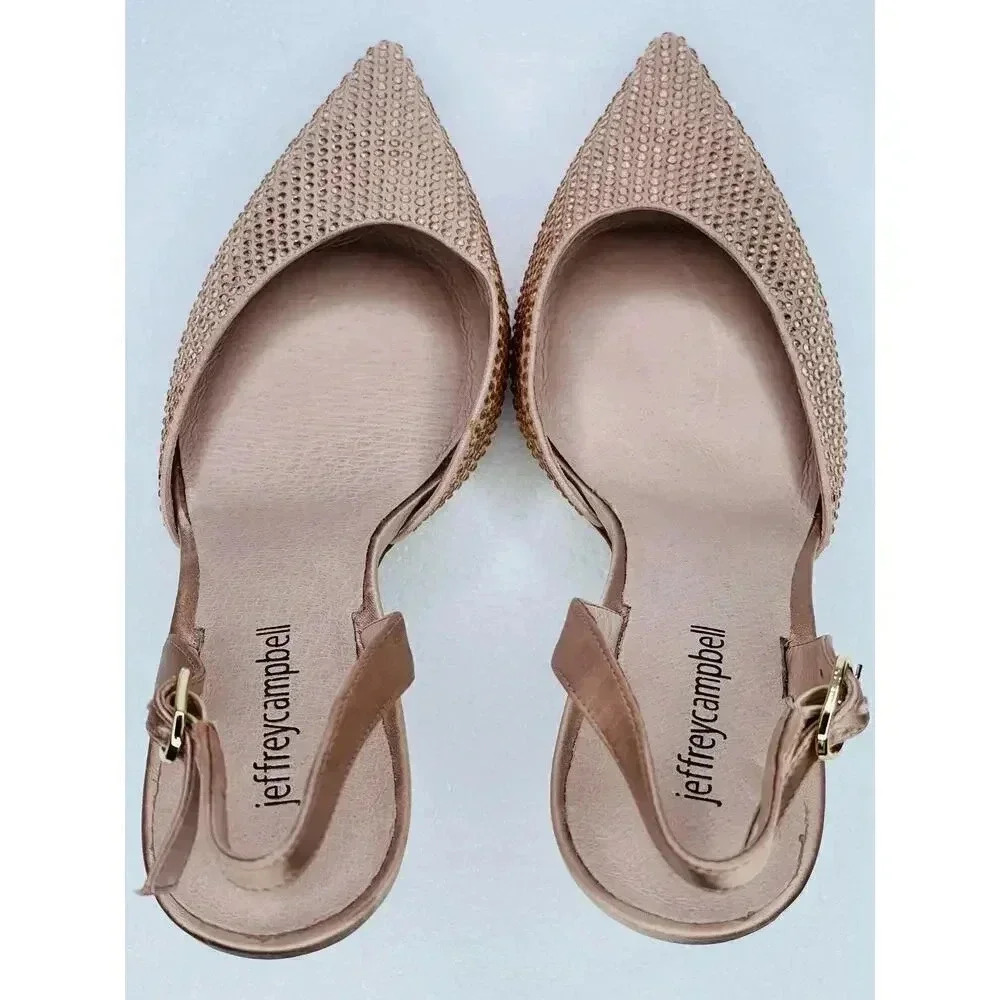 Jeffrey Campbell Zivote slingback pump heels size 8.5 embellished - Picture 9 of 11